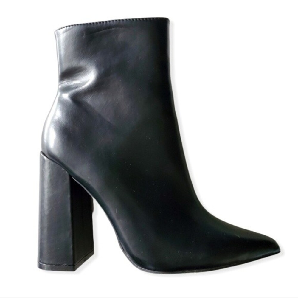 Pointed Toe Block Chunky Heel Bootie - Picture 4 of 4